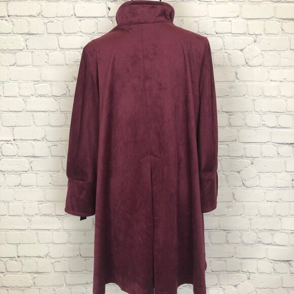 NWT IC Connie K Burgundy Faux Suede Jacket Size XL - Picture 3 of 9